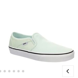 Vans Womens Slip-On Sneakers - Light Blue/ Green Size 7.5